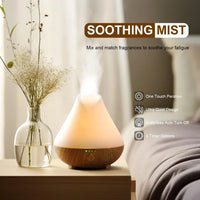Woodgrain Aromatherapy Diffuser Humidifier, Waterless Auto Shut-Off for Large Room Bedroom Home Office